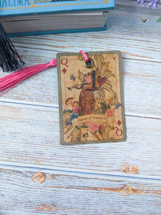 Blue Alice in Wonderland Playing Card Bookmarks