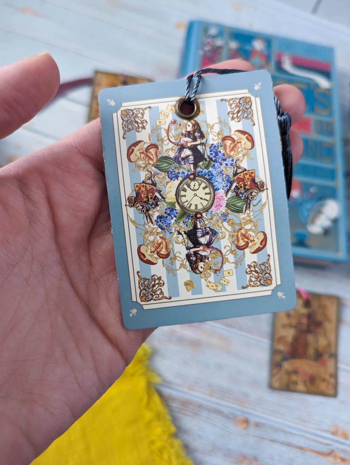 Blue Alice in Wonderland Playing Card Bookmarks