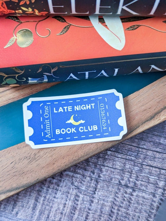 Late Night Book Club Ticket Sticker