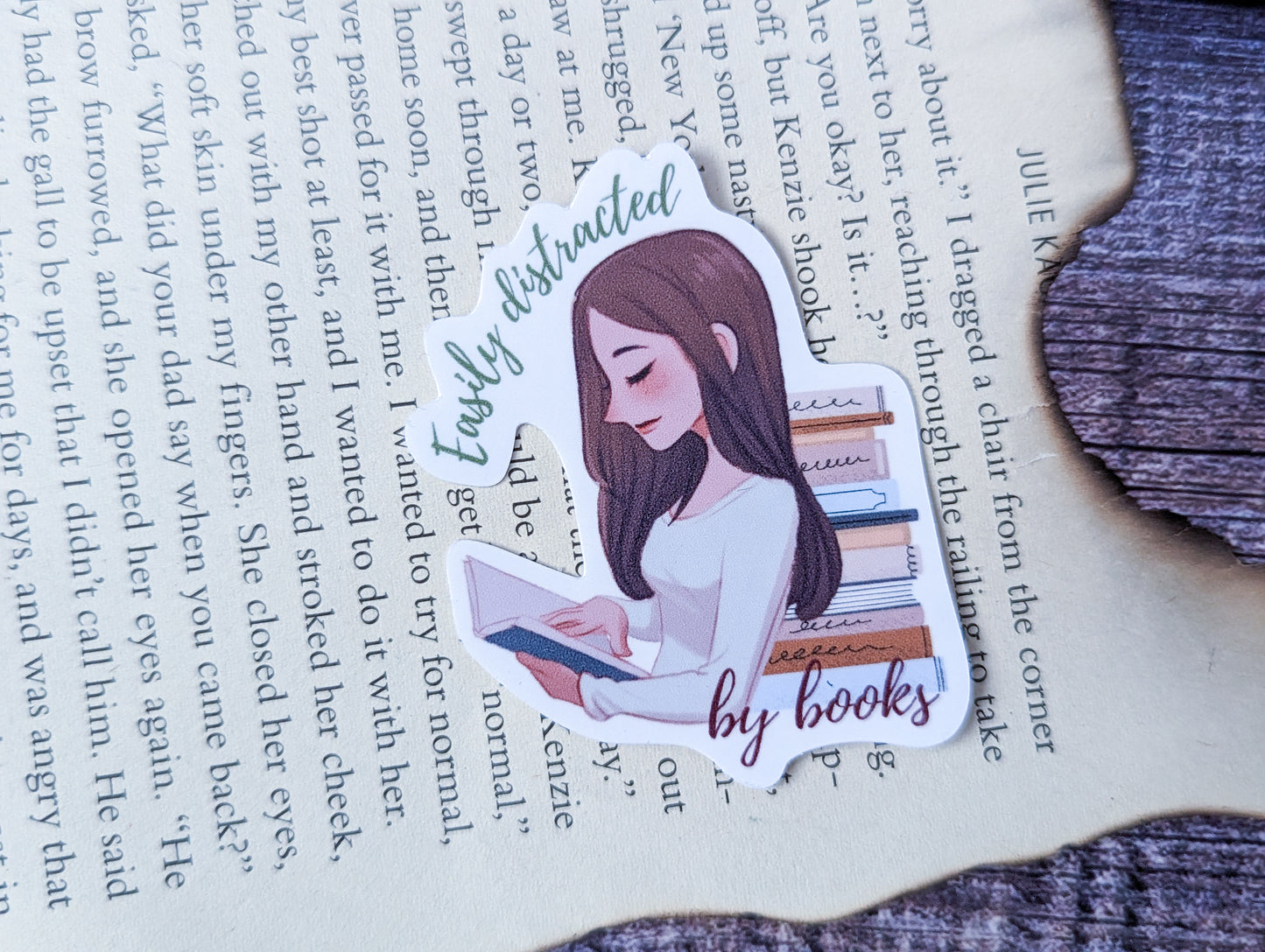 Easily Distracted by Books Sticker