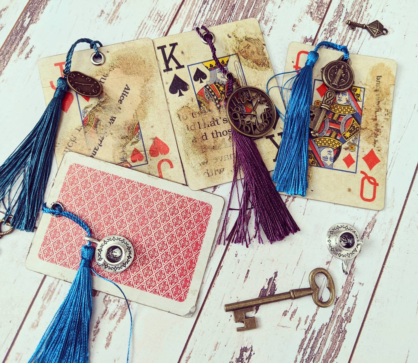 Red Alice in Wonderland Play Card Bookmarks