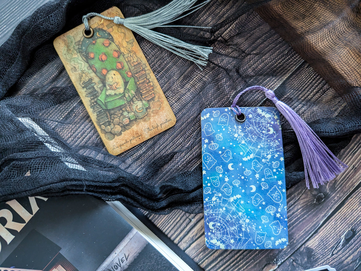 Ghost Tarot Card Bookmarks - Blue Backing (New)