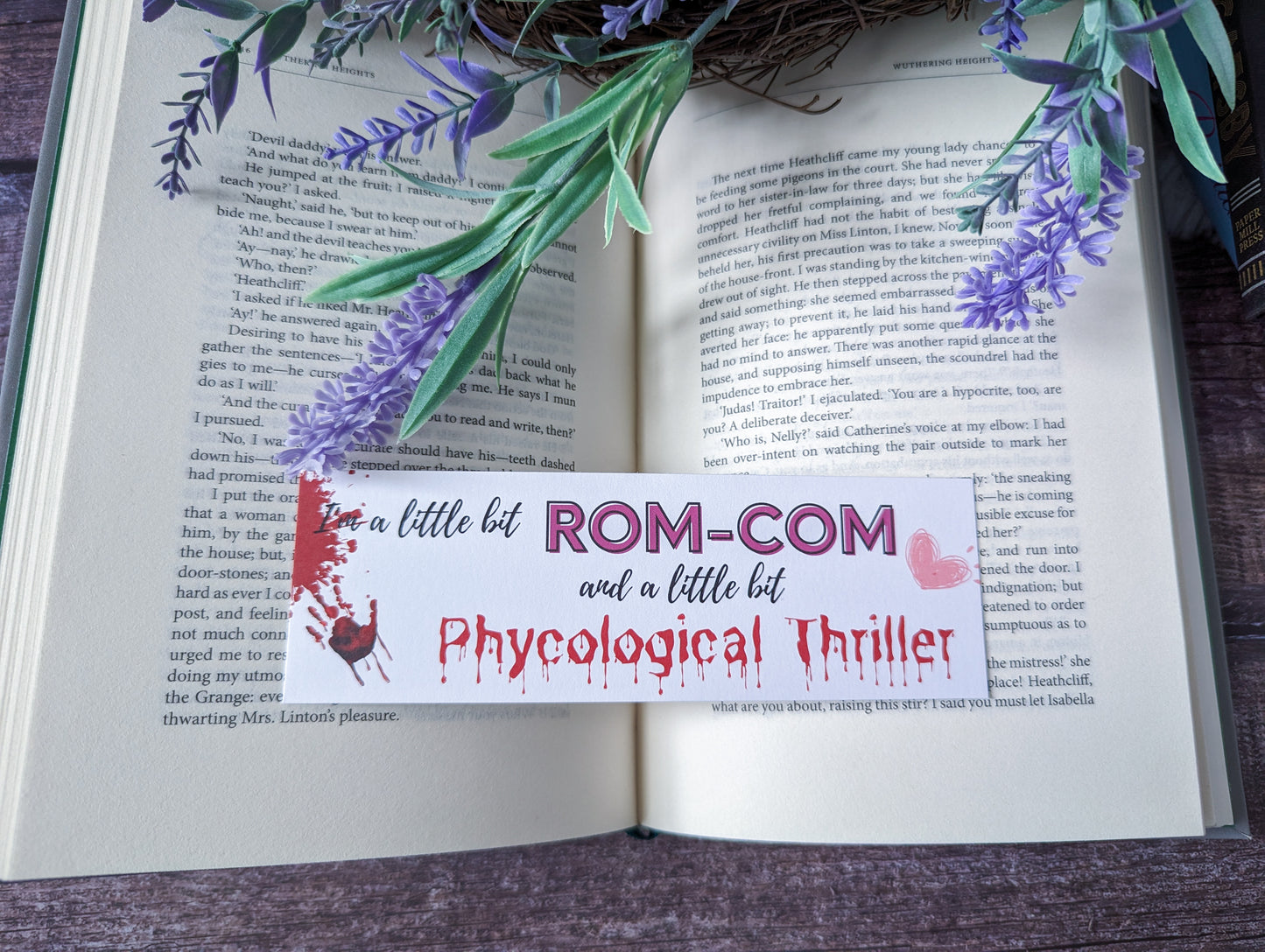 Thriller/ Rom Com Bookmark